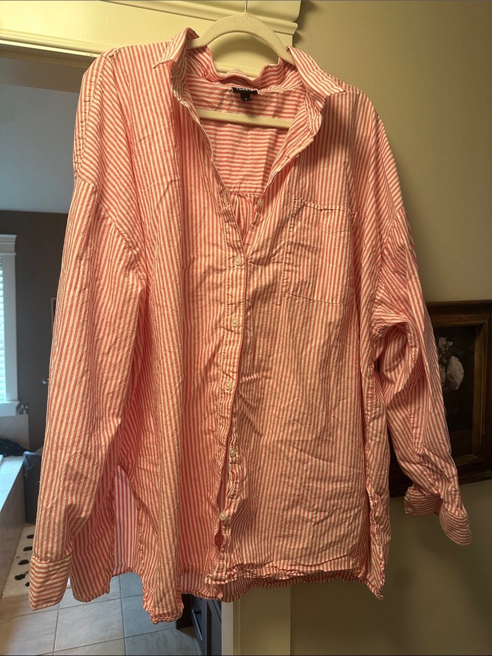 torrid Pink and White Striped Button-Down Shirt
